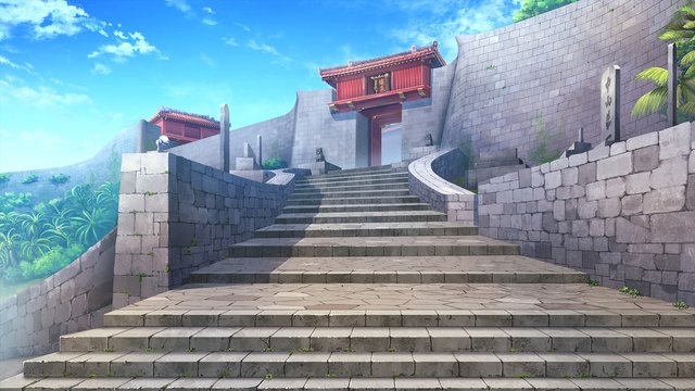 朱色の中華風門